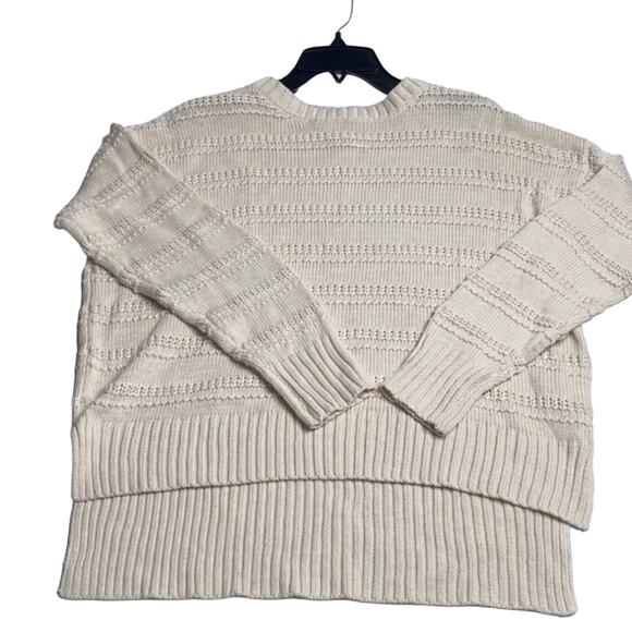 Cupcake And Cashmere Chunky Cable Knit Pullover Sweater‎ Cream Oversized Medium - Picture 2 of 9